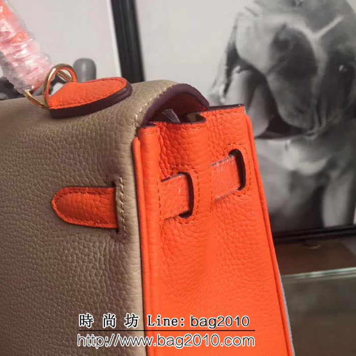 愛馬仕Hermes 頭層牛皮配色爆款凱莉包 時尚手提包 0AM1447